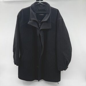 Mark Shale Wool Blend Carter Jacket Mens 42R Charcoal Zip Coat Winter Minimalist